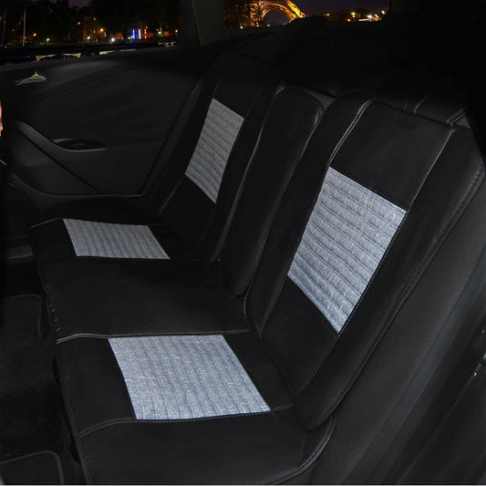 Set huse scaune auto universale, textil/piele ecologica, 7 piese