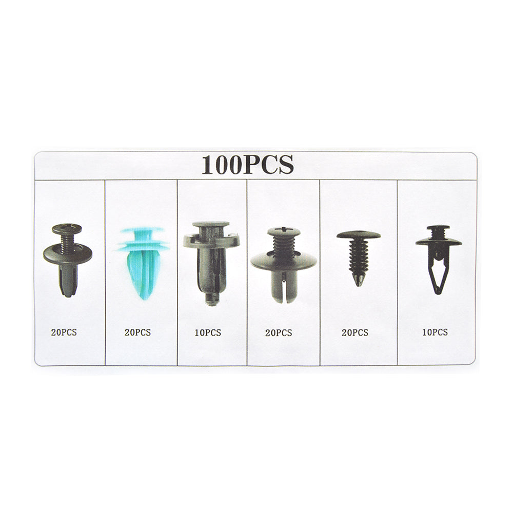 Set cleme auto de fixare, universale, 100 piese, plastic