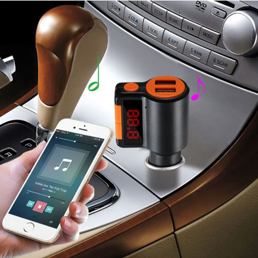 Car Kit Bluetooth, Modulator FM, Dual USB