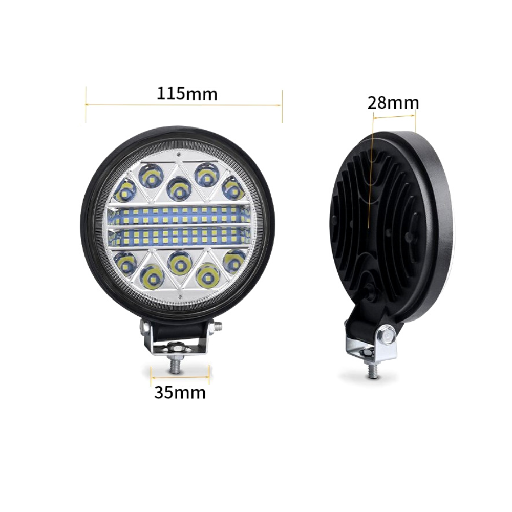 Set 2 x Proiectoare auto rotunde, 34 leduri, 102W per proiector