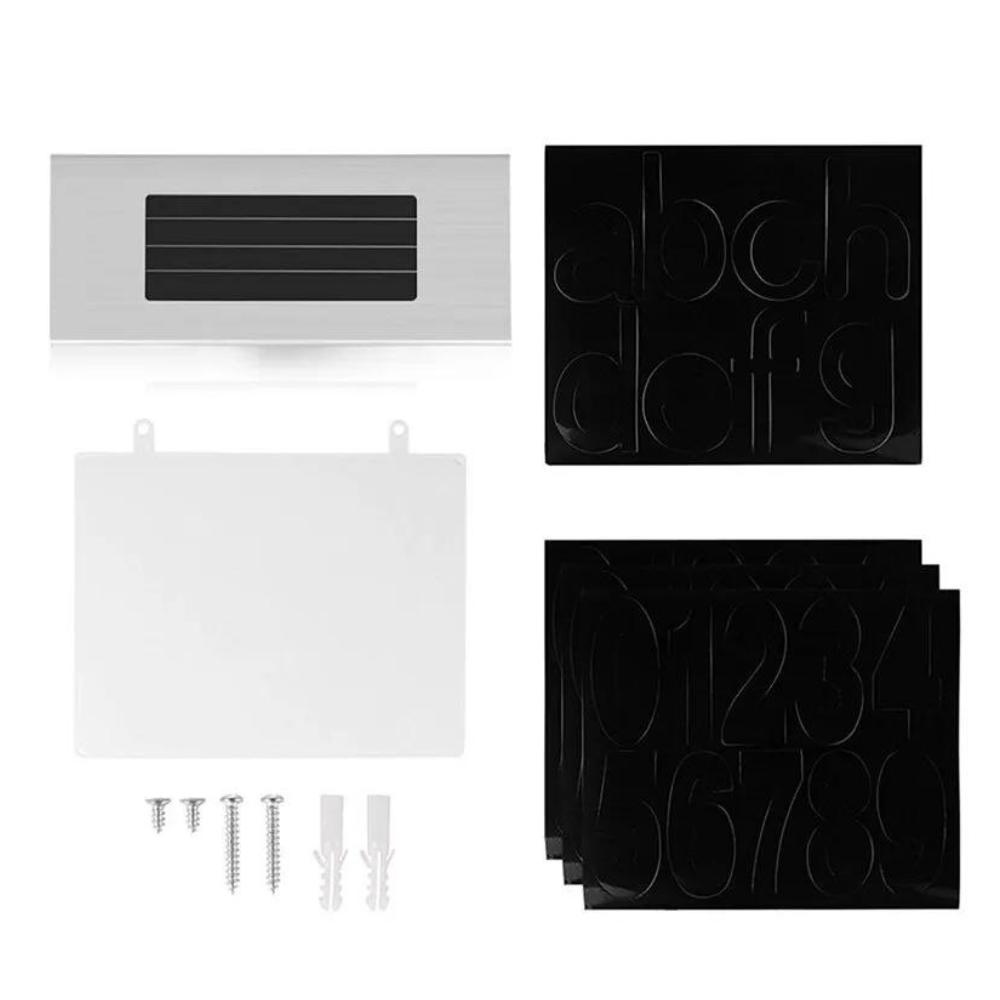 Numar de casa cu iluminare 4LED si incarcare solara, senzor