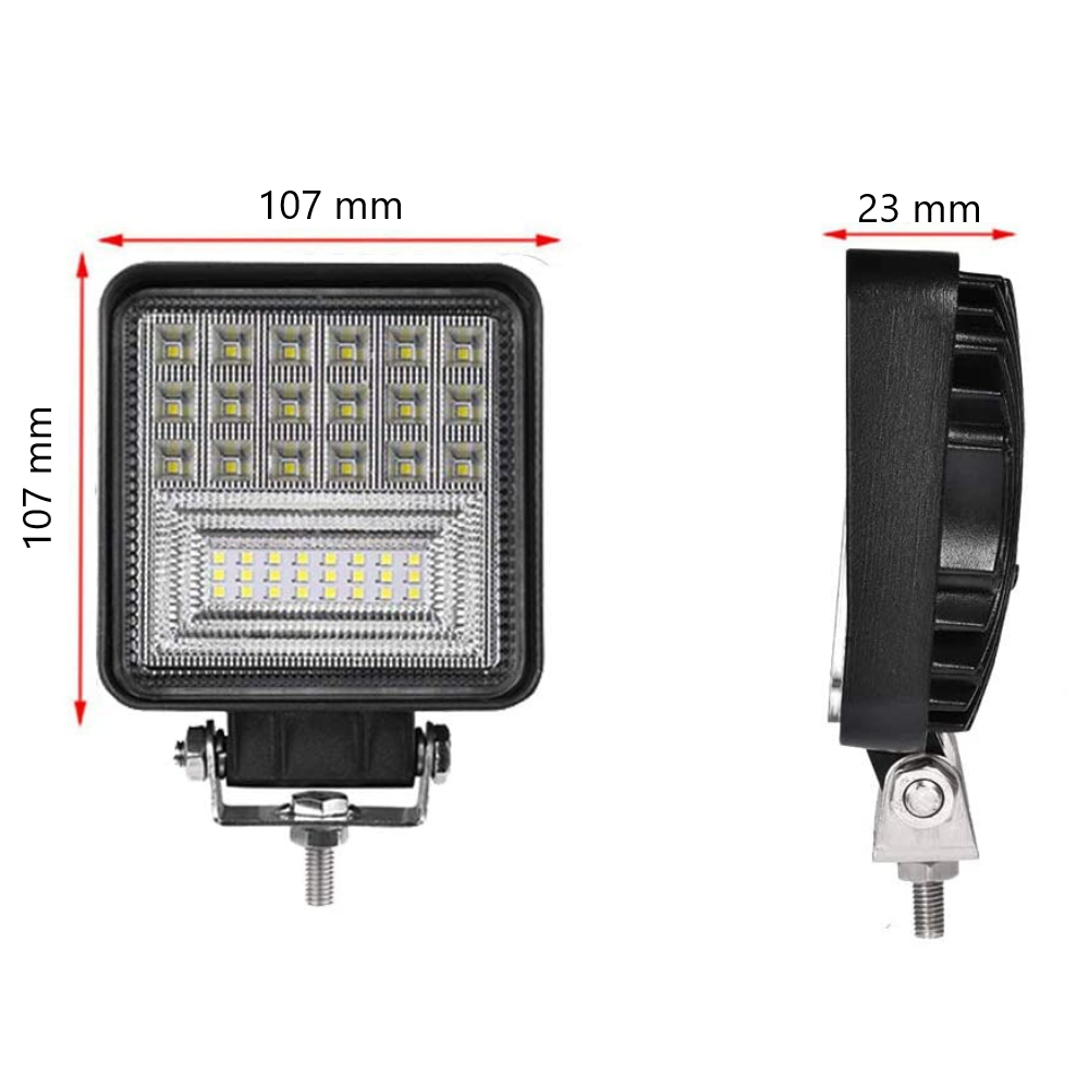 Set 2 x Proiectoare auto patrate 42LED tip CREE, 84W, 9/30V, IP65