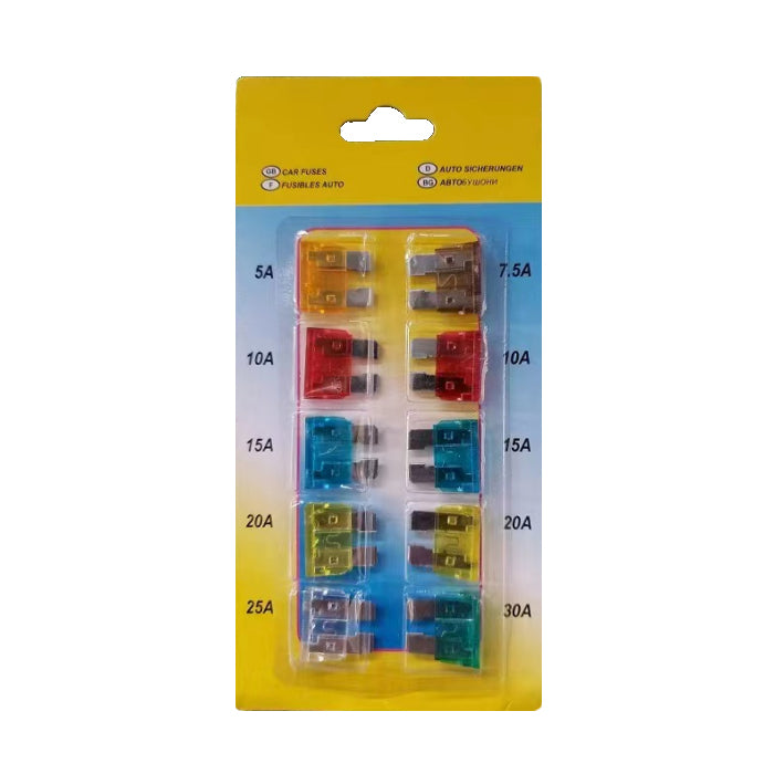 Set sigurante auto, de la 5A la 30A, 10 piese