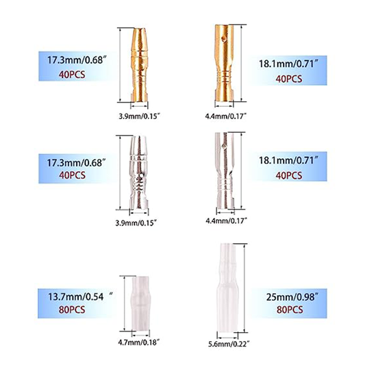 Trusa conectori electrici 320 de piese, alama