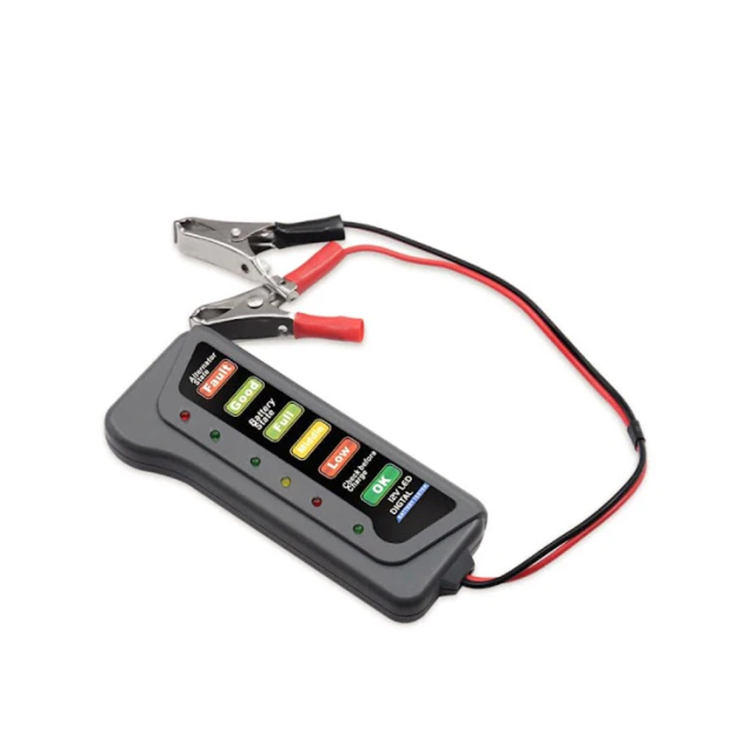Tester auto pentru baterie, 12V, cu clesti