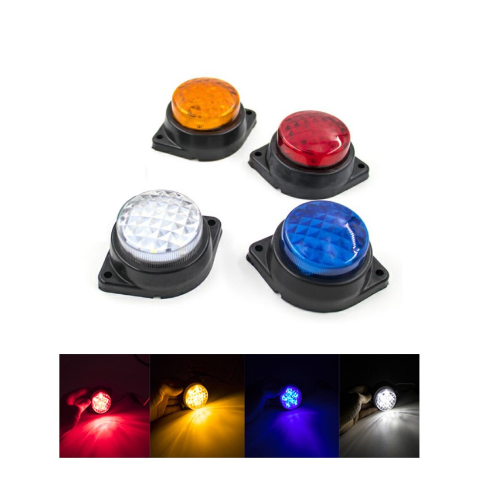 Set 2 x Lumini gabarit LED 12/24V, rotunde, diverse culori