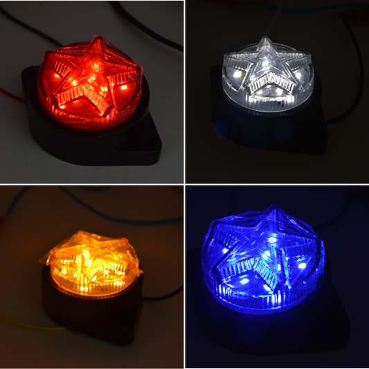 Set 2 x Lampi gabarit rotunde 24V, 11LED, stea, diverse culori