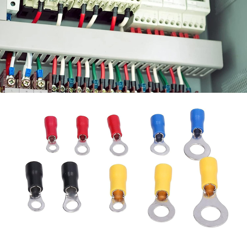 Trusa conectori electrici, 102 piese, 4 culori, cupru/PVC