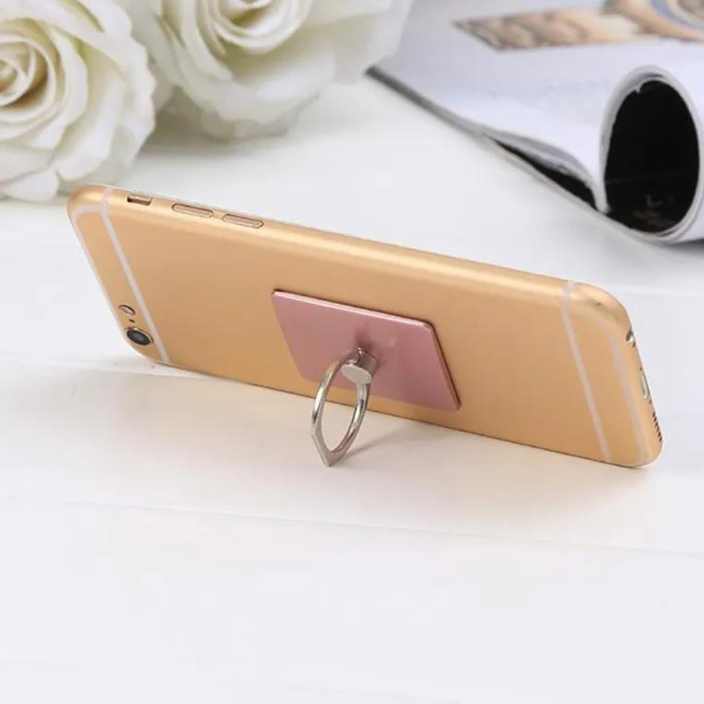 Suport tip inel pentru telefon, metalic, aramiu