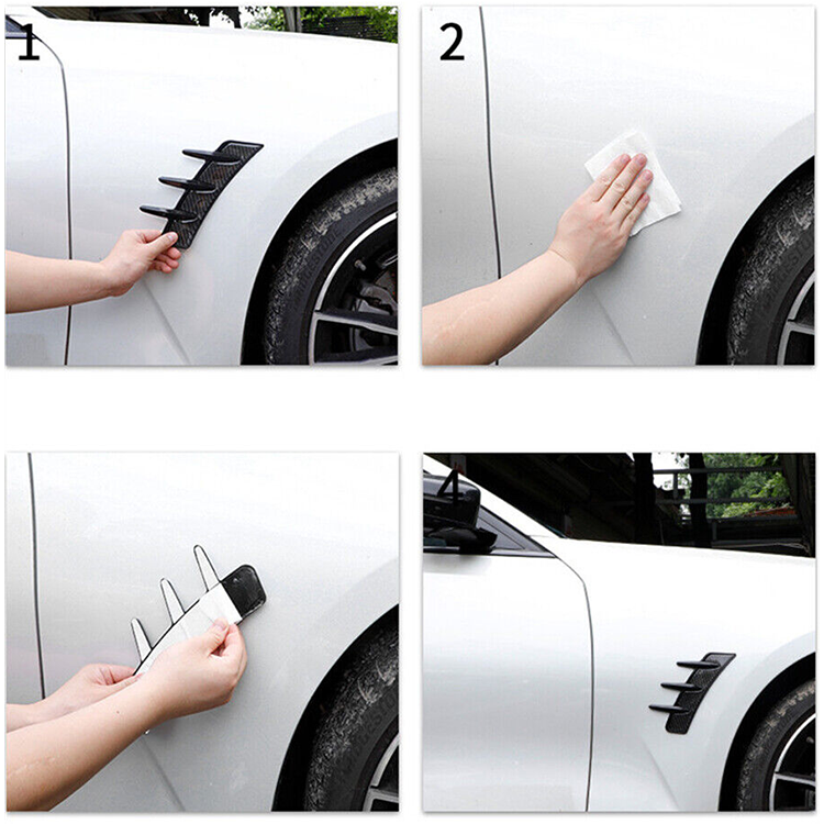 Set 2 x ornament aripi auto, universal, fibra de carbon