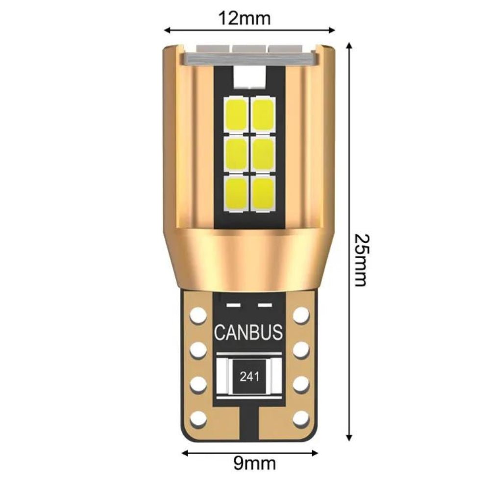 Set 2 becuri auto LED 18SMD, T10 W5W, canbus, 6000K, 12V, 1000lm