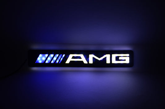 Set 2 x Ornament prag auto cu iluminare LED, Mercedes Benz AMG