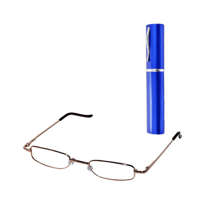 Ochelari pentru citit cu rama aurie si toc cu clips inclus