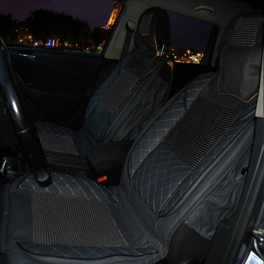 Huse scaune auto universale, textil/piele ecologica, 7 piese