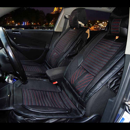 Set huse scaune auto universale, textil/piele ecologica, 7 piese