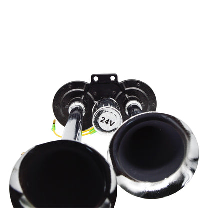 Claxon cu 2 goarne si electrovalva metalice, 24V Air Horn
