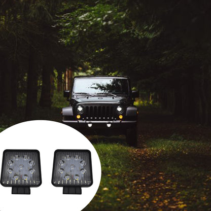 Set 2 x Proiectoare auto patrate, 54W/set, 9LED, 3.5 cm, 10/30V