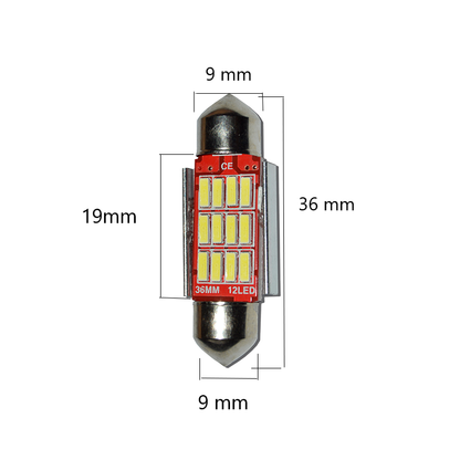 Set 2 x Bec LED 41mm SOFIT, 12LED, 12V, ALB, 4012