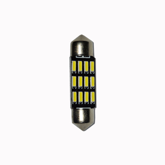 Set 2 x Bec LED 36mm, 12LED SMD, 12V, ALB, 4014