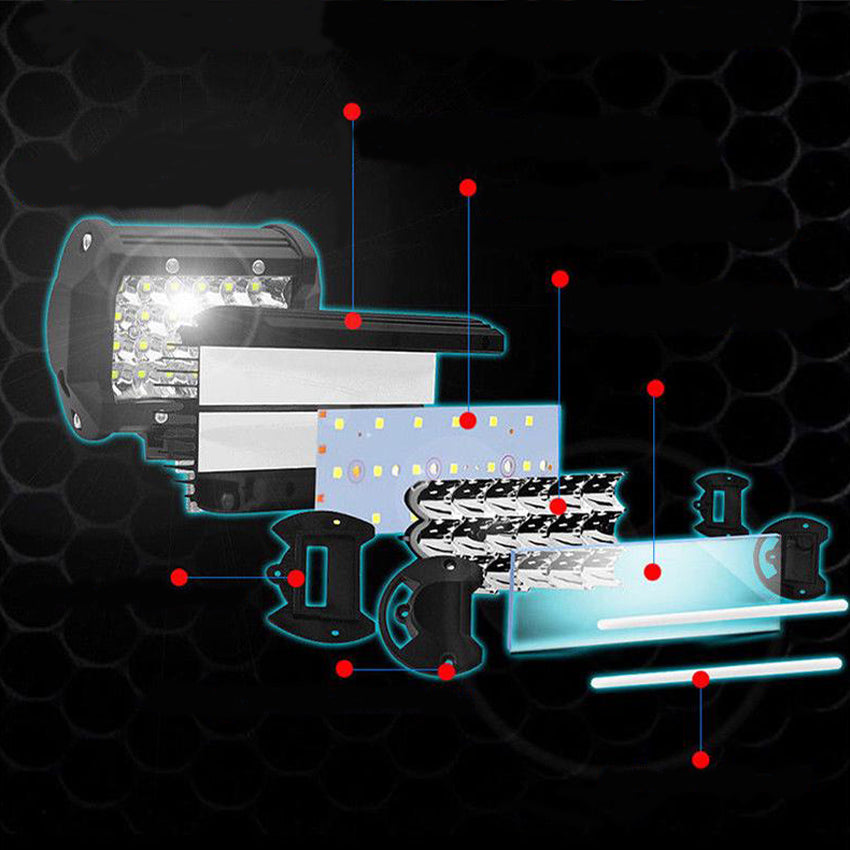 Set 2 proiectoare auto led bad, 24 leduri, 144W/set