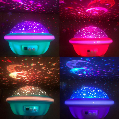 Proiector rotativ Luna si Stele, diverse culori, USB