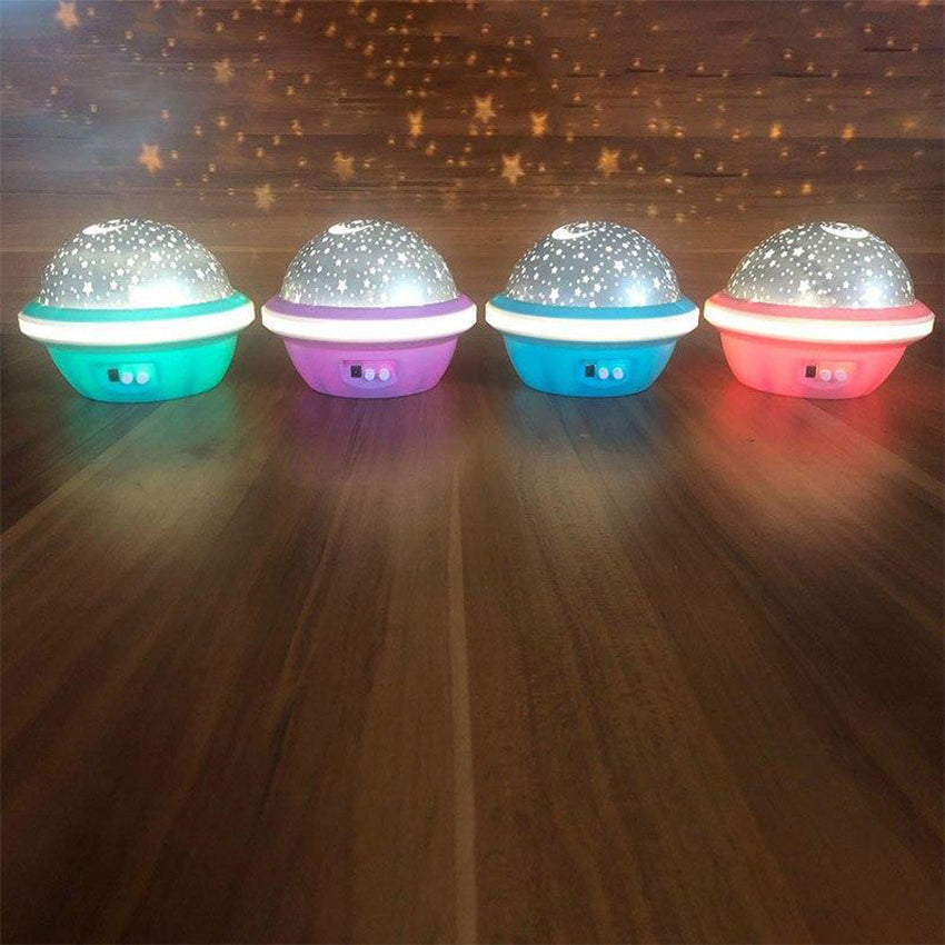 Proiector rotativ Luna si Stele, diverse culori, USB