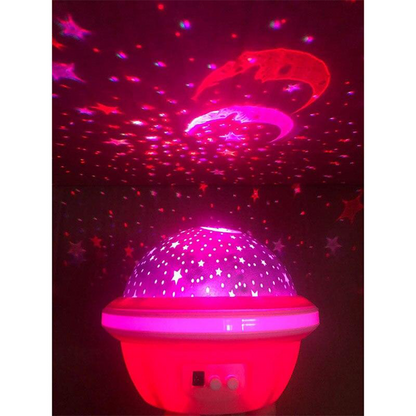 Proiector rotativ Luna si Stele, diverse culori, USB