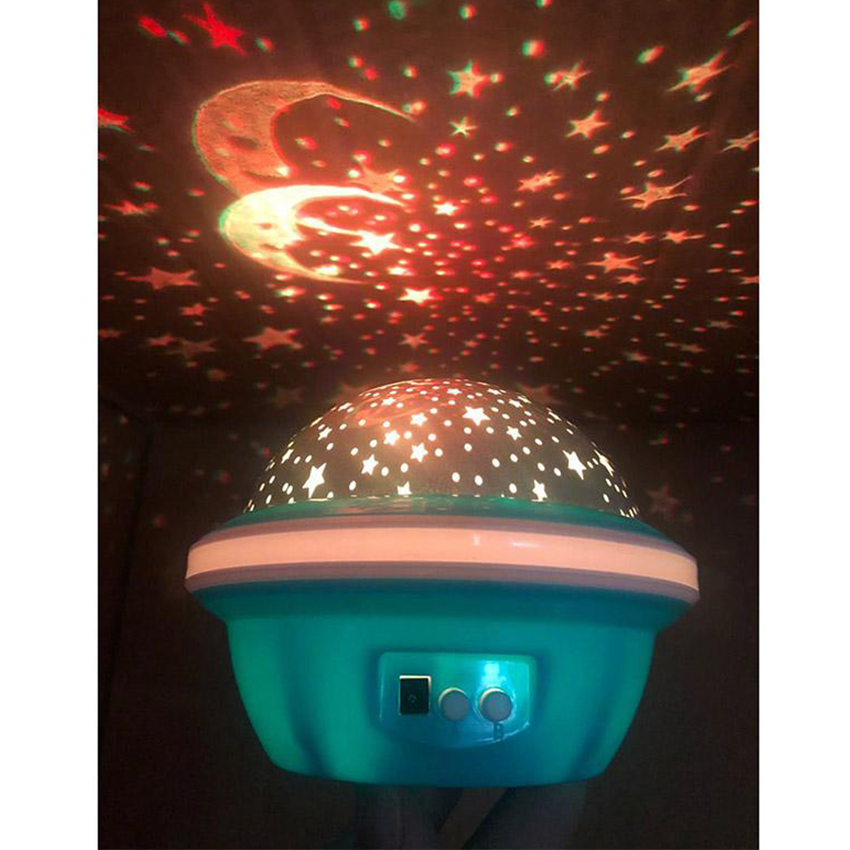 Proiector rotativ Luna si Stele, diverse culori, USB