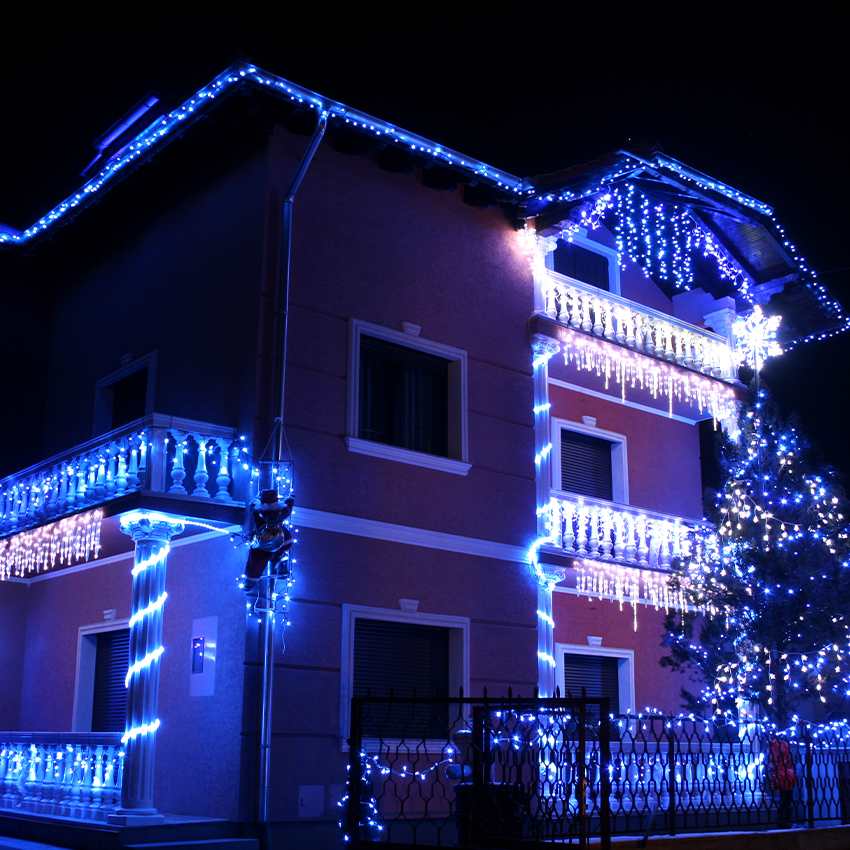 Instalatie tip turturi, 7 metri, alb sau albastru