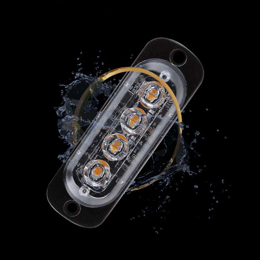 Set 2 x Lampa auto de avertizare, 4 LED, 12W