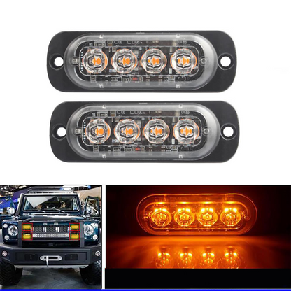Set 2 x Lampa auto de avertizare, 4 LED, 12W