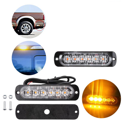 Set 2 Stroboscoape, 6 leduri cu lumina portocalie