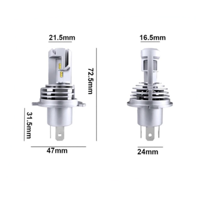 Set 2 x Lampa LED M3, H4, 55W, 8000 lumeni, 2 faze, 9/32V, 6500K