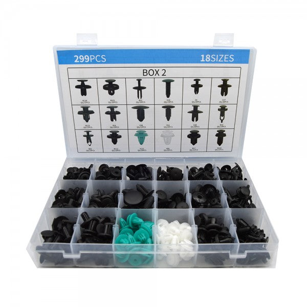 Set cleme de fixare 299 piese, universale, plastic