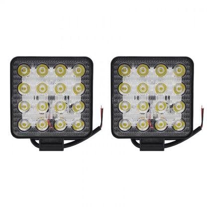 Set 2 x proiectoare LED patrate, 48W, IP67