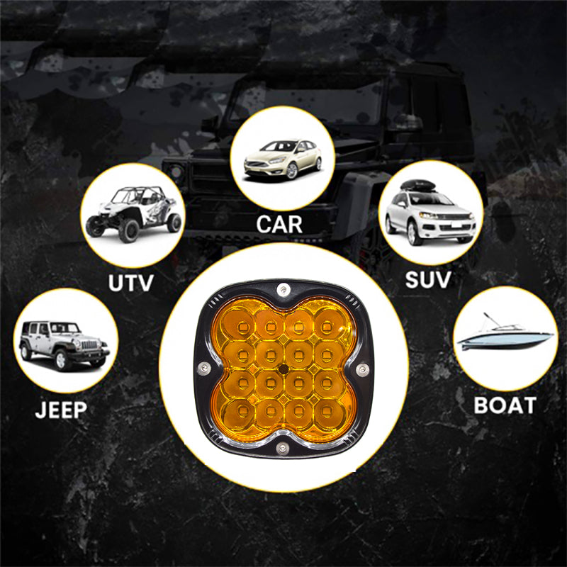 Set 2 x Proiectoare auto LED, 72W/set, 3000k