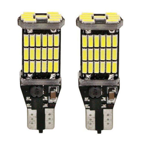 Set 2 x Becuri auto 45LED SMD, T15 W16W, 10W, 12V, canbus, 2400lm
