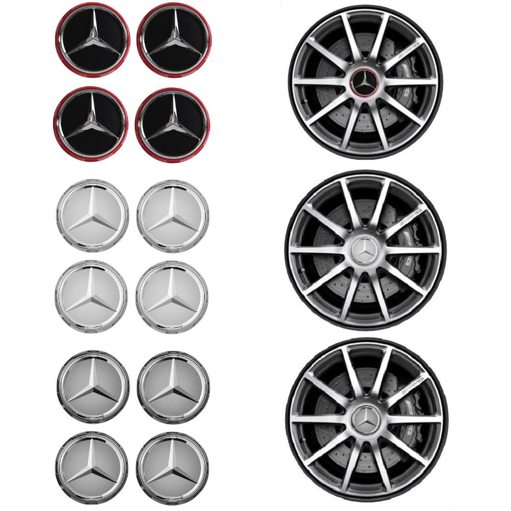 Set 4 Capace jante cu sigla Mercedes Benz, AMG, 75mm