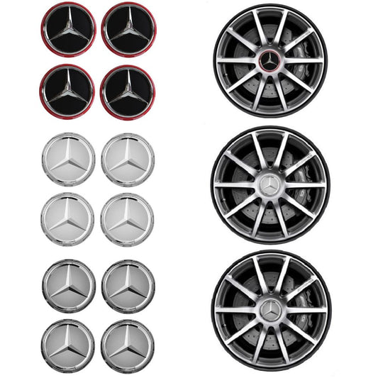 Set 4 Capace jante cu sigla Mercedes Benz, AMG, 75mm