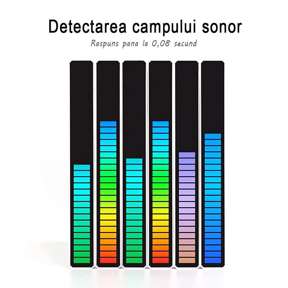 Bara LED RGB D08 cu activare sonora, 32 LED, USB