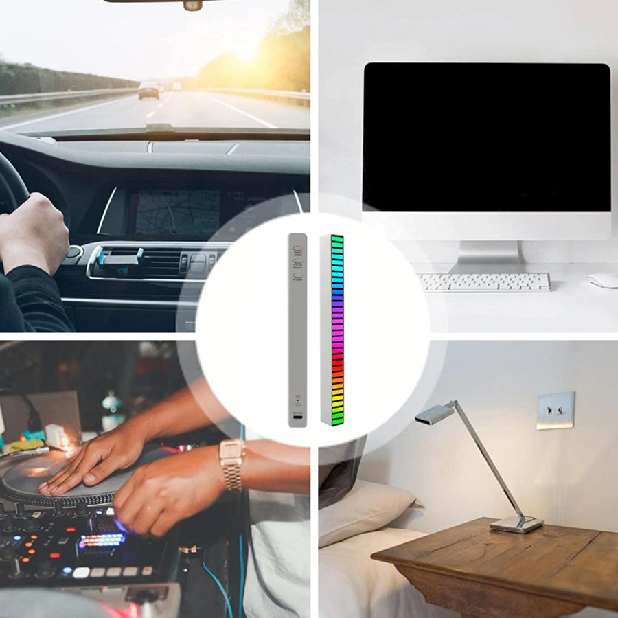 Bara LED RGB D08 cu activare sonora, 32 LED, USB