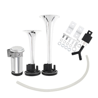 Set claxon cu 2 goarne si compresor, 12V