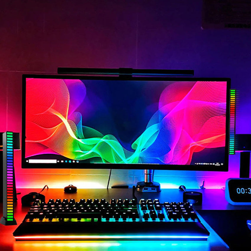 Bara LED RGB D08 cu activare sonora, 32 LED, USB