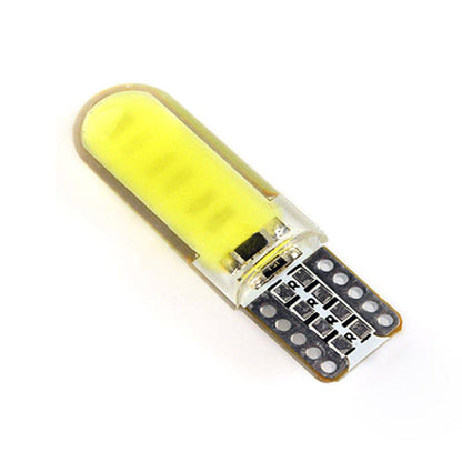 Set 2 x becuri auto T10, COB, 5W, Canbus, alb / albastru, 12LED