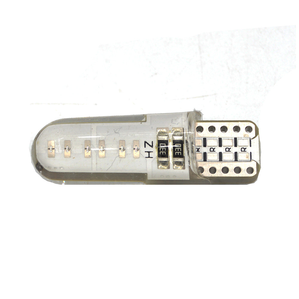 Set 2 x becuri auto T10, COB, 5W, Canbus, alb / albastru, 12LED