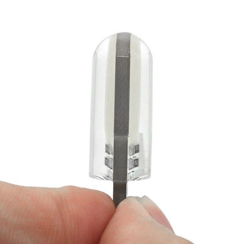 Set 2 x becuri auto T10, COB, 5W, Canbus, alb / albastru, 12LED