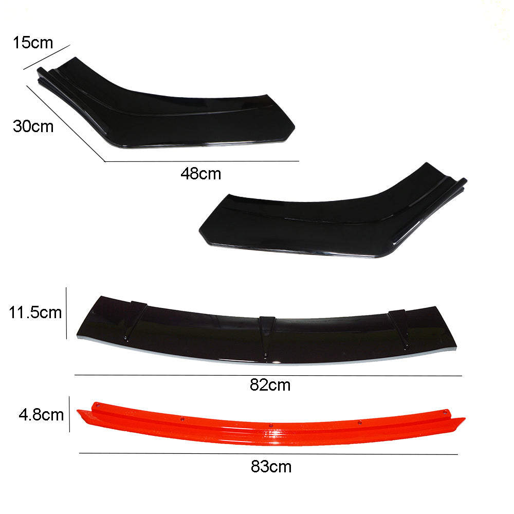 Set prelungire bara fata, model universal, negru/rosu, 4 piese