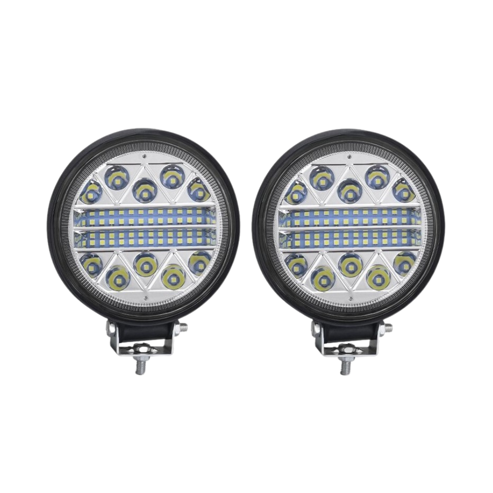 Set 2 x Proiectoare auto rotunde, 34 leduri, 102W per proiector