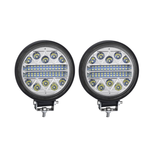 Set 2 x Proiectoare auto rotunde, 34 leduri, 102W per proiector