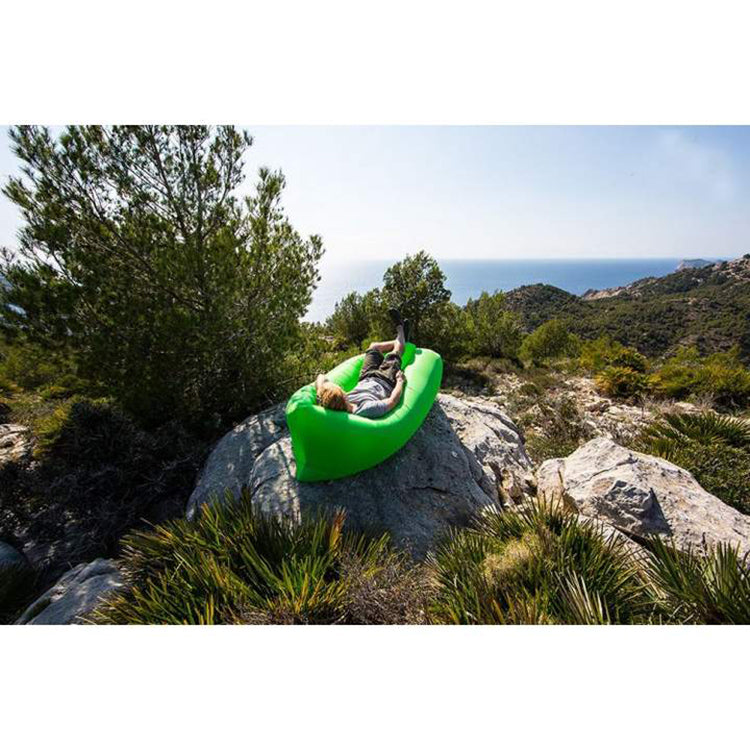 Saltea portabila, gonflabila tip sezlong, rucsac depozitare